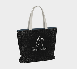 Grand Sac à motifs équestre - Noir