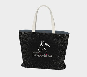 Grand Sac à motifs équestre - Noir