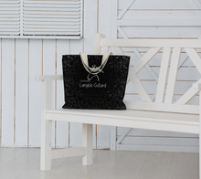 Charger l&#39;image dans la galerie, Grand Sac à motifs équestre - Noir
