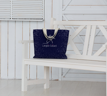 Charger l&#39;image dans la galerie, Grand Sac à motifs équestre - Marine
