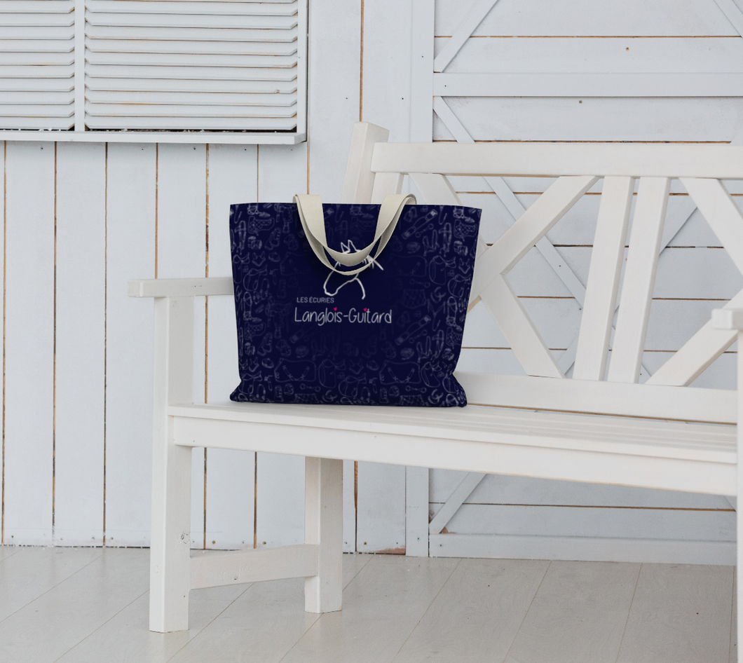 Grand Sac à motifs équestre - Marine