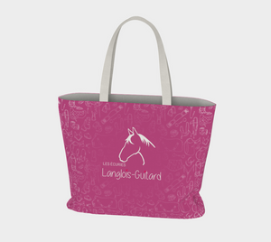Grand Sac à motifs équestre - Rose